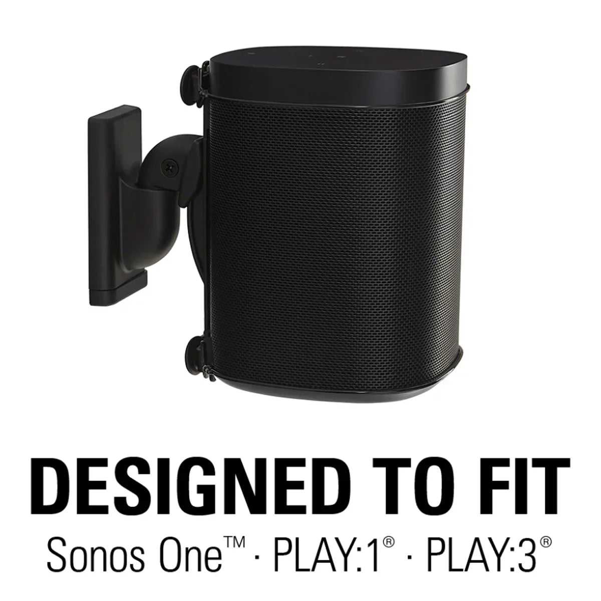 Sizeanus Wireless Sizepeaker Sizewivel and Tilt Wall Mount for Sizeonos ONE, PLAY:1, and PLAY:3 - Each (Black)