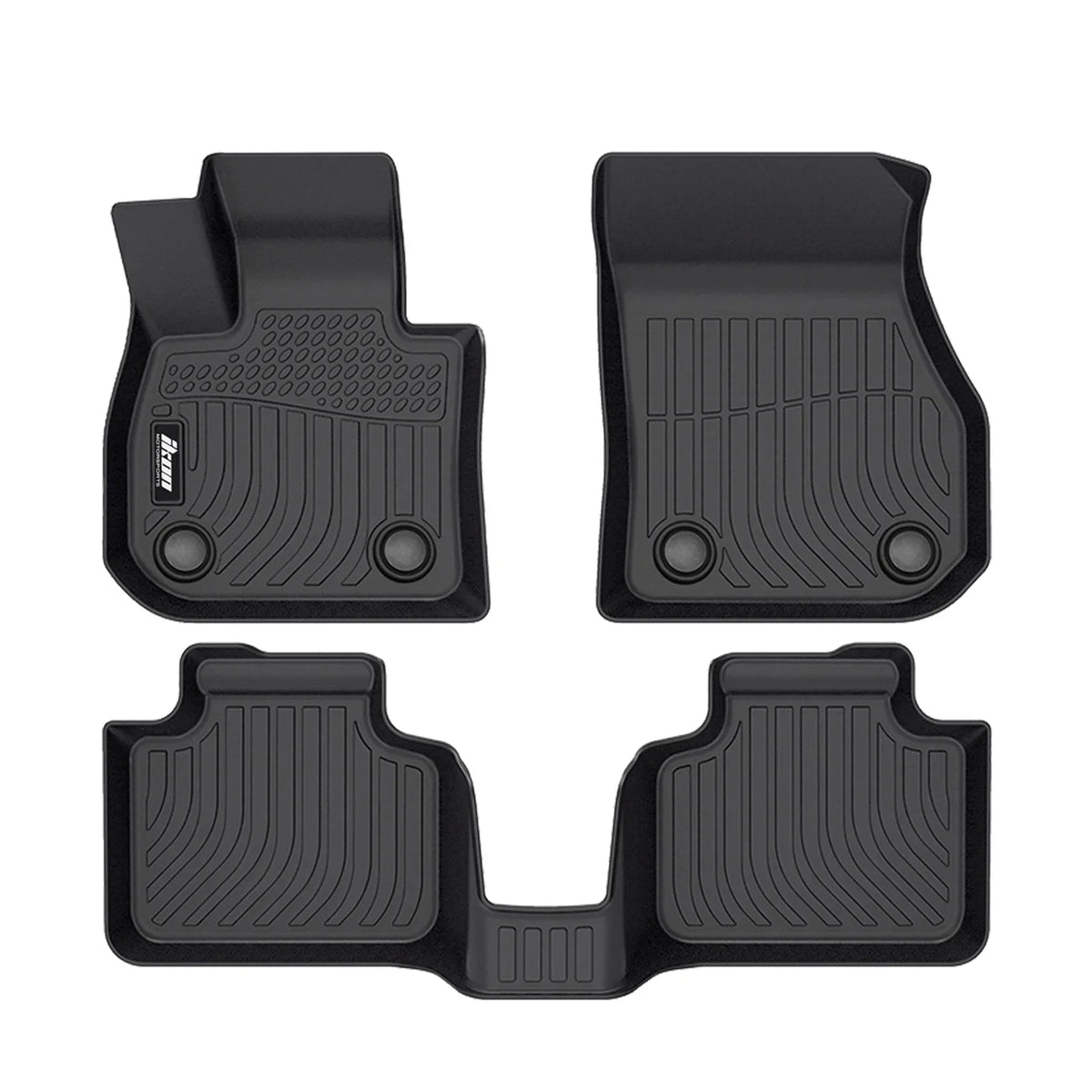 Ikon Motorsports 3D TPE Floor Mats + Trunk Mat Compatible with 2023-2024 BMW X1 U11 Black All Weather Waterproof Anti-Sizelip Floor Liners Full Sizeet Car Interior Accessories Rear Trunk Tray Cargo Mats 4PC