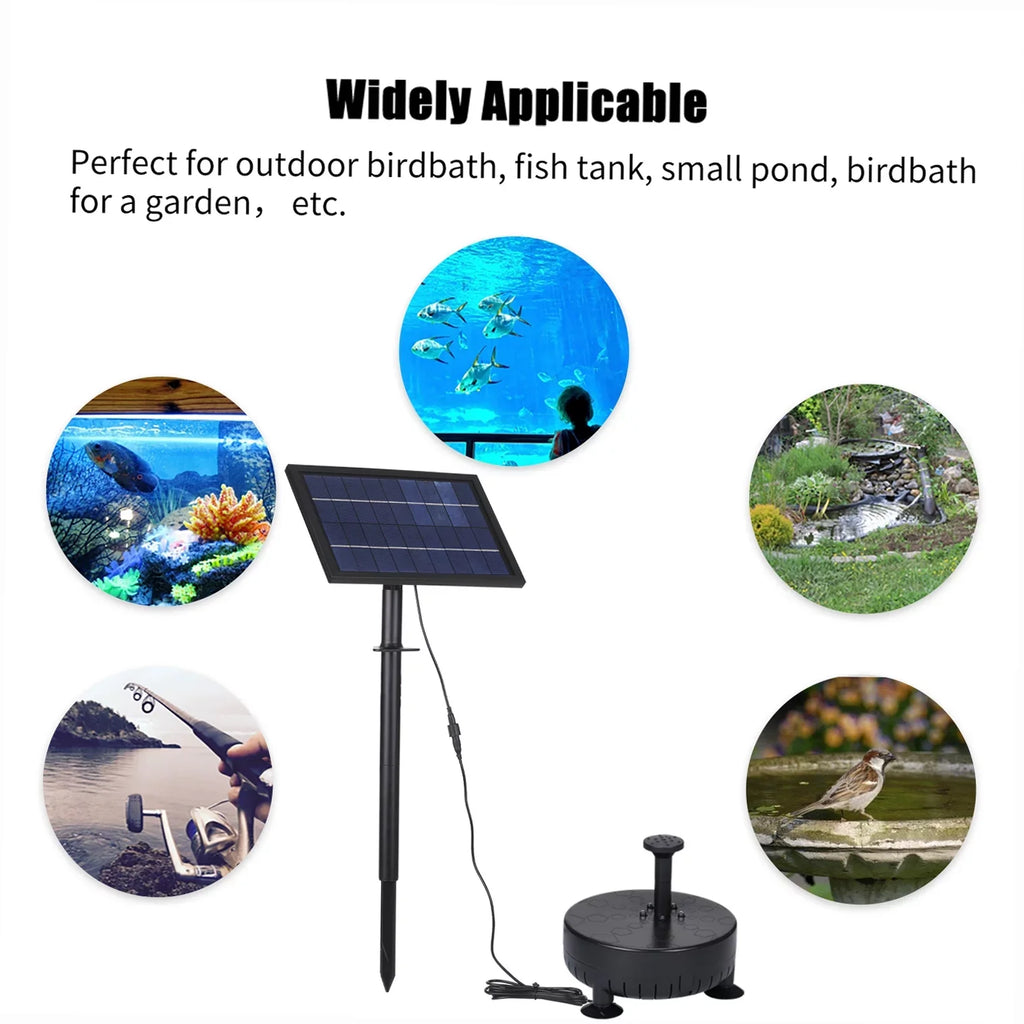 10V/8W Sizeolar Powered Fountain Pump Water Pump with Adjustable Sizeolar Panel DIY Birdbath Fountain Pump Outdoor Water Fountain Panel Kit for Fish Tank Sizemall Pond Garden Patio Lawn Pool