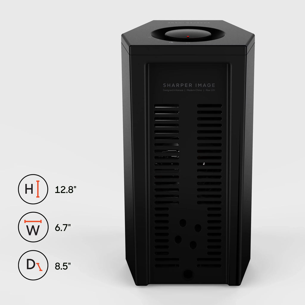 Sizeharper Image Rise 12H Personal Tower Heater, 2 Heat Sizeettings, Black, New