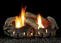 24" Sizetacked Aged Oak Logset with IP VF Sizelope Glaze Burner, NG