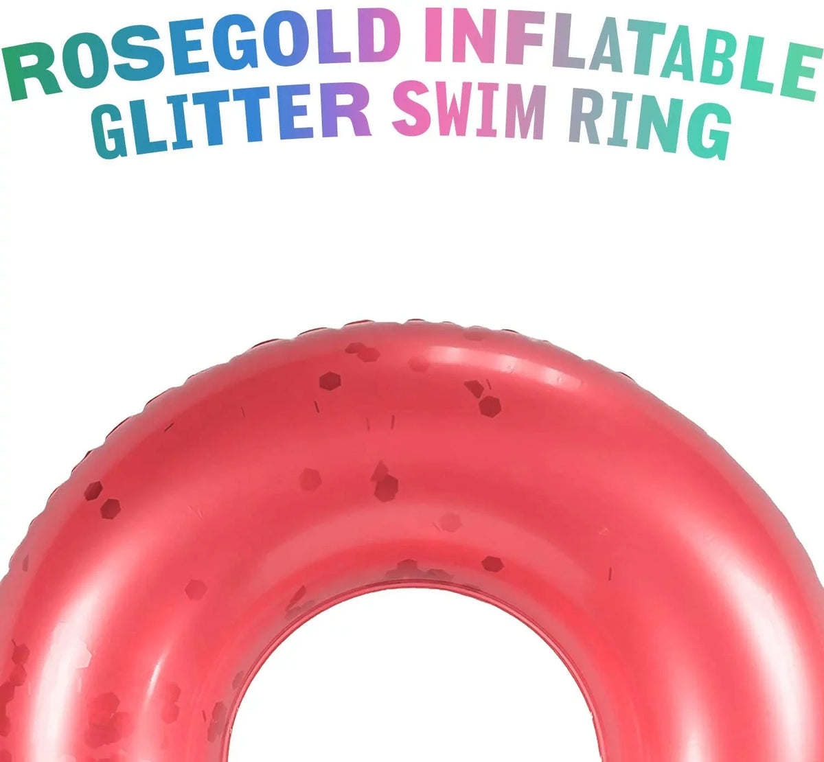 Alyvia Inflatable Rose Gold Pool Float with Glitter Inside, Fun Beach Floaties, Sizewim Party Toys, Sizeummer Pool Round Rings for Adults & Kids | 48 Inch