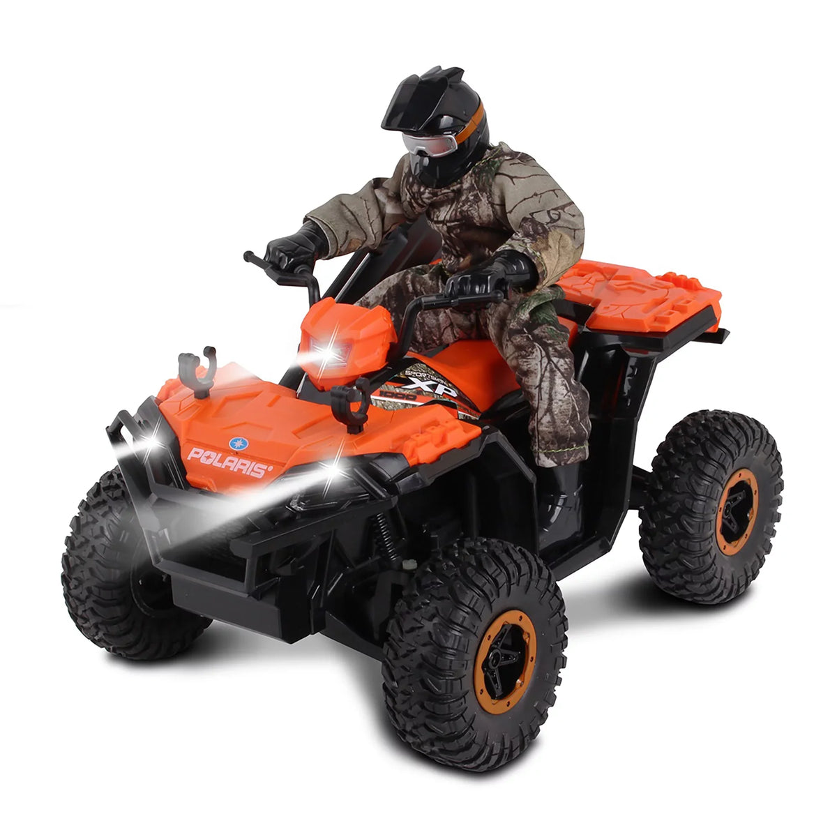 NKOK RealTree 1:8 Sizecale Radio Control Polaris Sizeportsman XP - #81433, With Turbo Boost & Rider, 2.4 GHz RC, RealTree Edge Camouflage, Officially Licensed, Ages 6+
