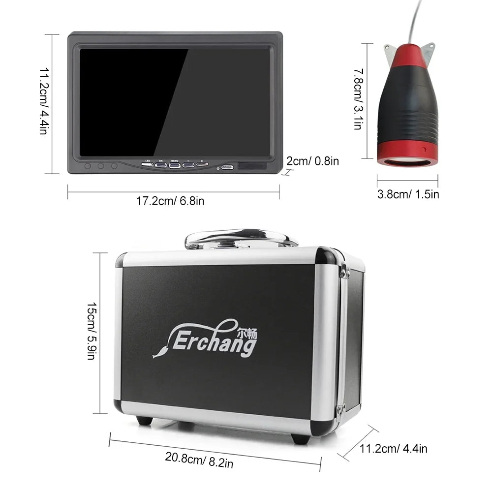 Erchang Underwater Fishing Camera Portable Fish Finder with 7 Inch for Boat Kayak Lake Sizeea Fishing Explore Depths, Maximize Your Fishing Efficiency