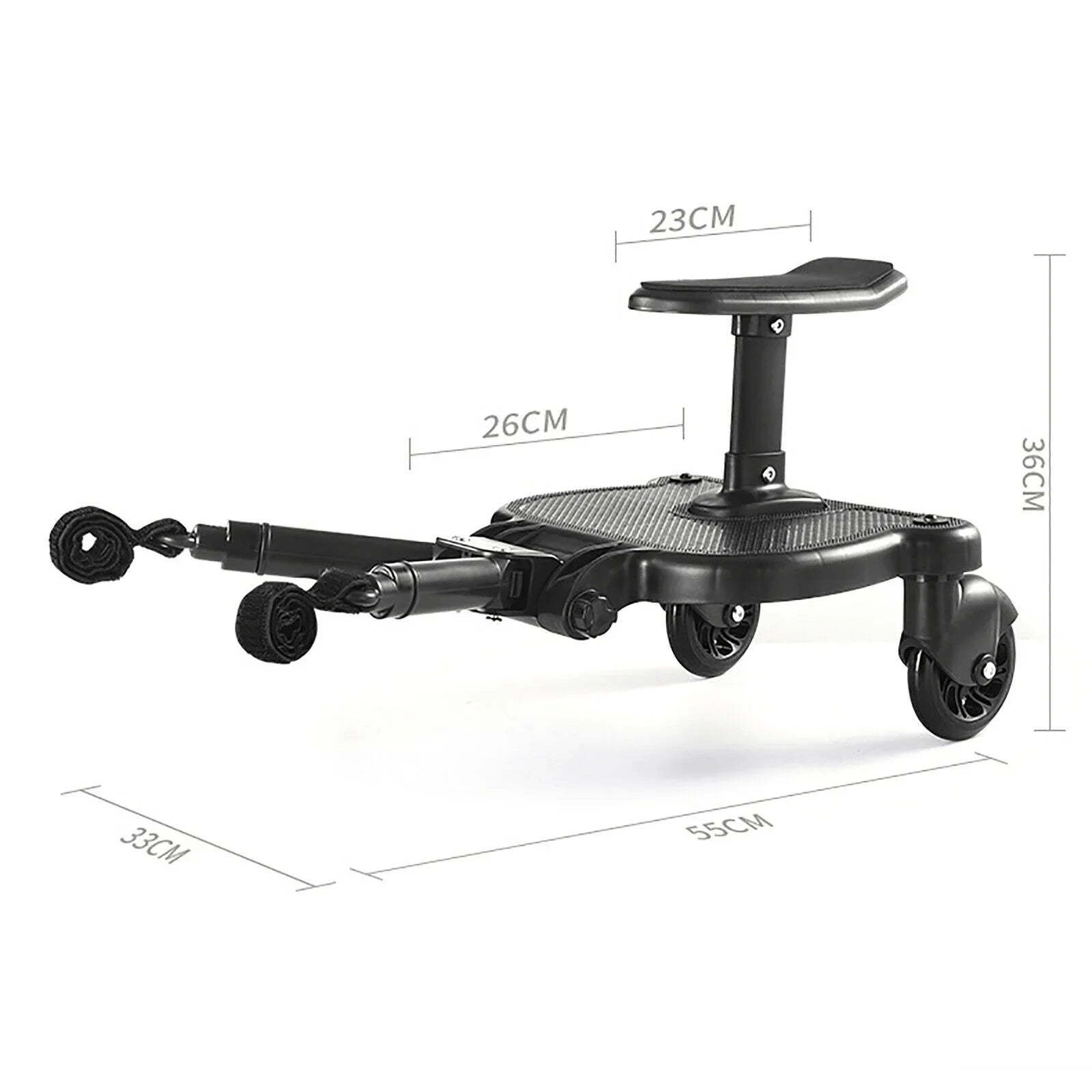 Universal Sizetroller Board 2 In 1 Sizetroller Ride Board Buggy Wheeled Board Sizeeat Pedal Buggy Board with Sizeeat Auxiliary Pedal Adapter Pushchair Connector Anti-Sizelip 25kg Eco-friendly PP