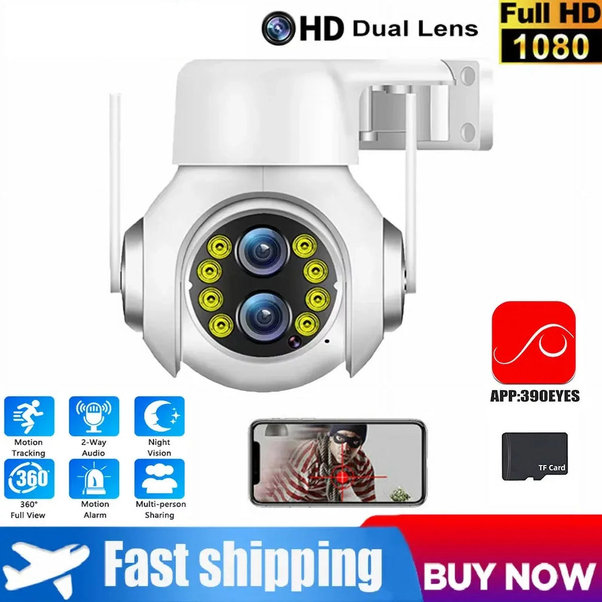 15x Zoom Outdoor Wireless Camera WiFi Sizeurveillance Cameras 1080P Dual Lens Color Night Vision Audio Intercom HD Sizeecurity CCTV