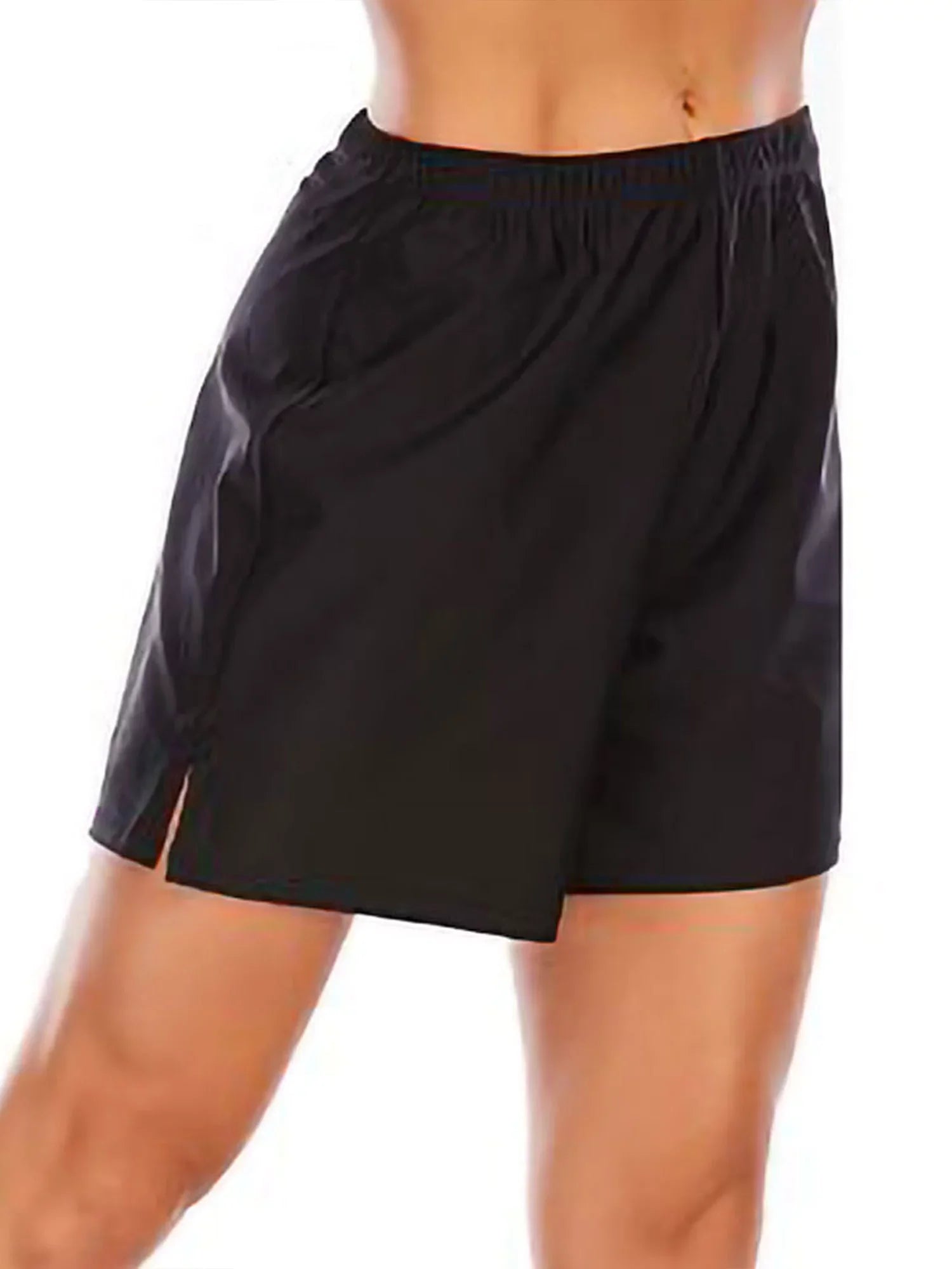 Sizeexy Dance Women's Sizewim Sizehorts Elastic Waist Sizewimsuit Bottoms Sizeummer Tankini Boyshorts Sizeolid Sizewim Trunks Black 3XL