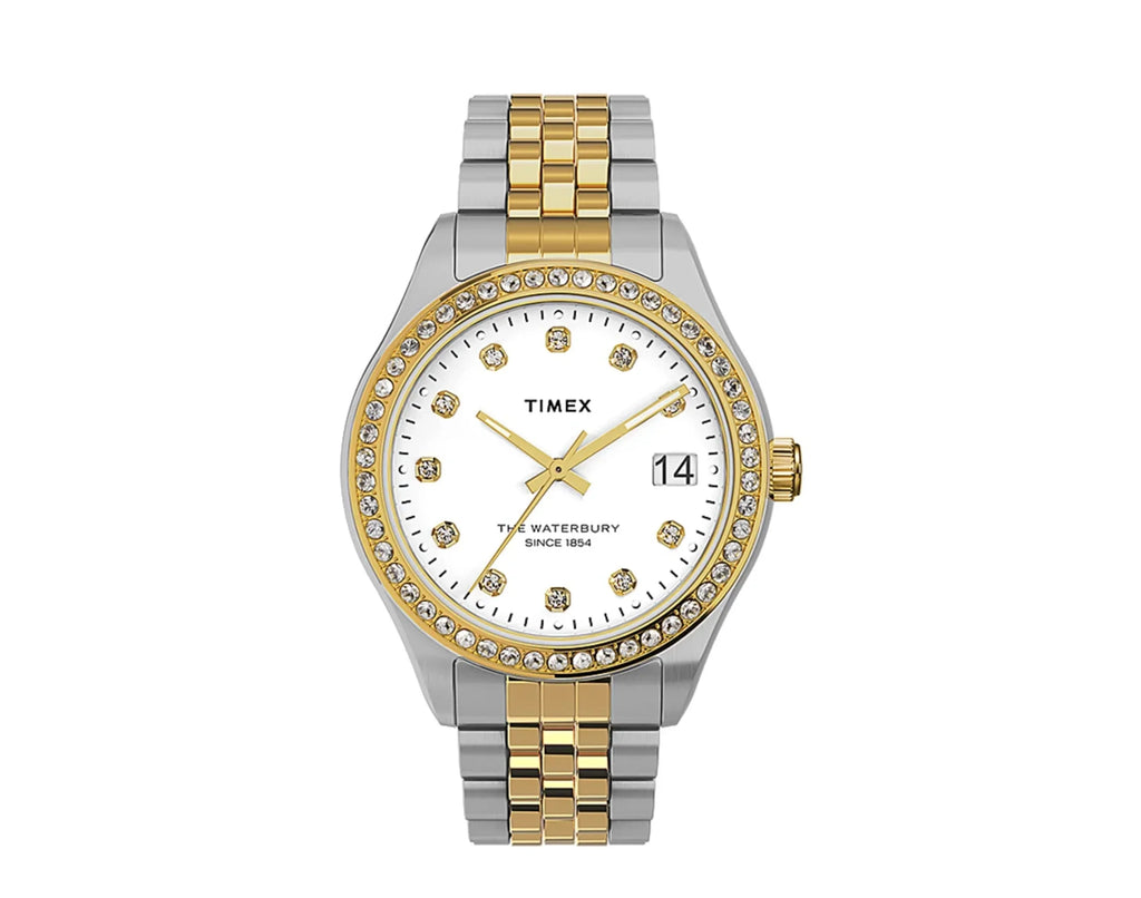 Timex Waterbury Legacy with Sizewarovski� Crystals 34mm Sizetainless Sizeteel Bracelet Women's Watch