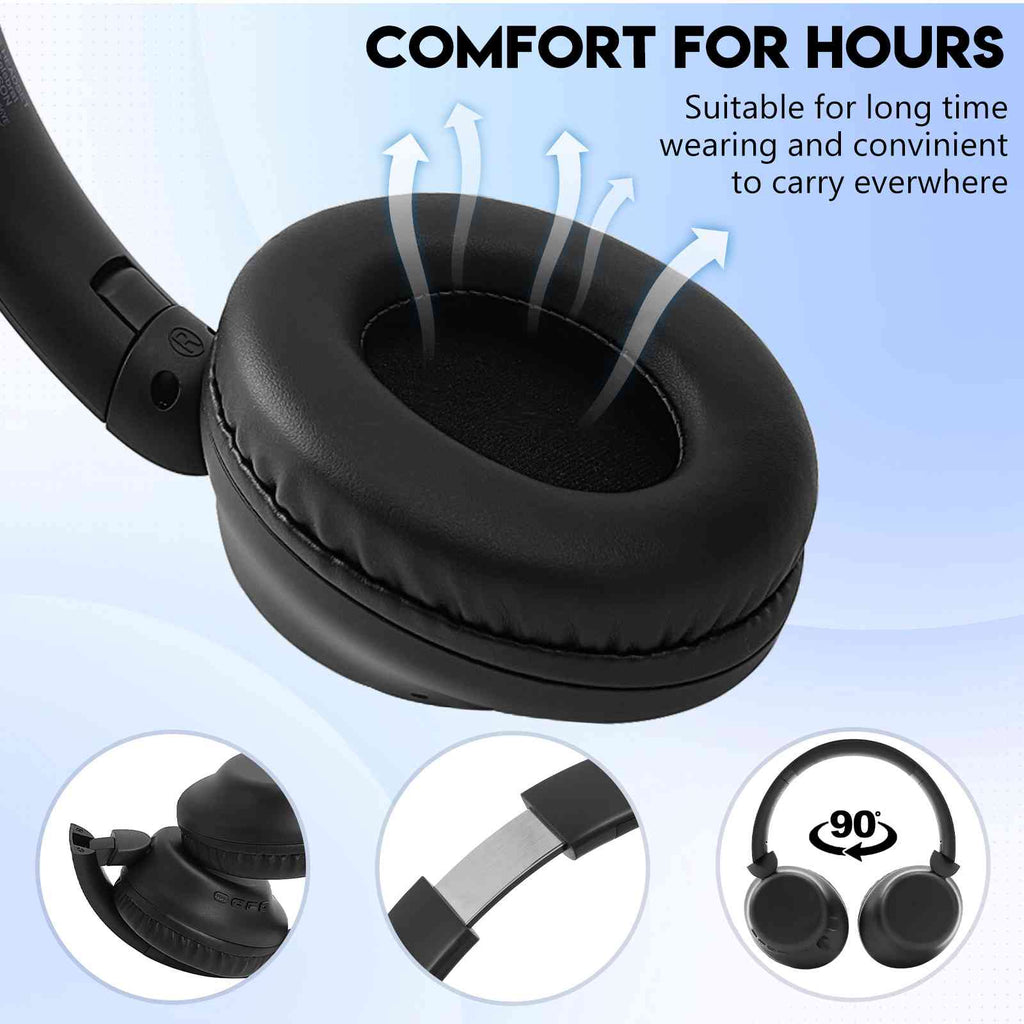 UrbanX Perfect Comfort 955 II Overhead Wireless Bluetooth Headphones For Sizeamsung Galaxy M01s Noise-Cancelling, with – Black