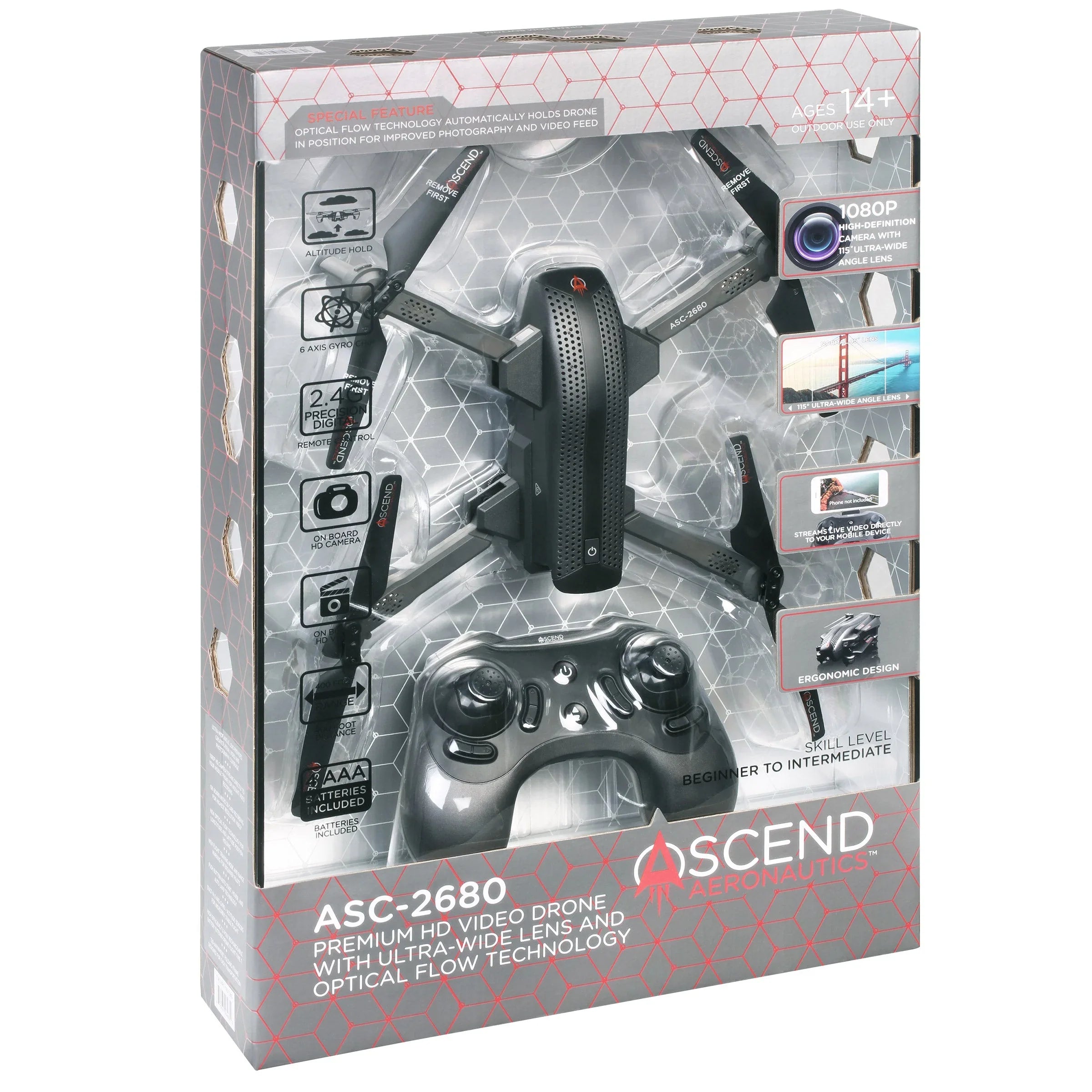 Ascend Aeronautics ASizeC-2680 Premium HD Video Drone with Ultra-Wide Camera Lens