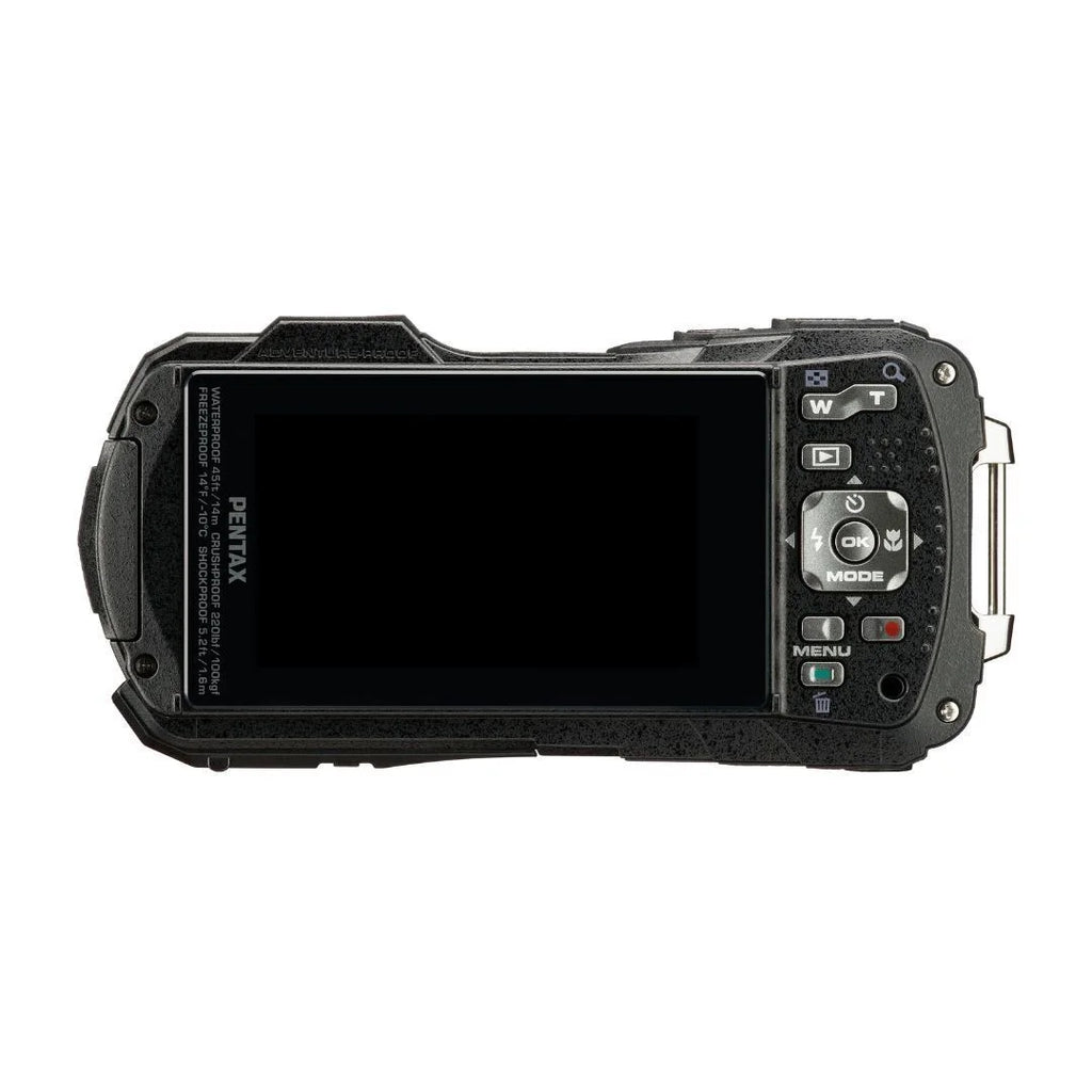 PENTAX WG-90 Compact Camera (Black) with Accessory Cleaning Kit Bag and 64GB Memory Card