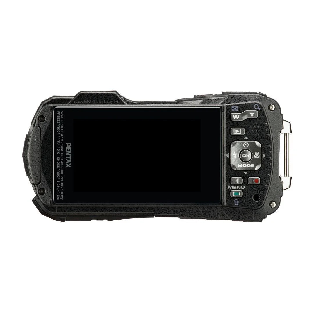 PENTAX WG-90 Compact Camera (Black) with Accessory Cleaning Kit Bag and 64GB Memory Card