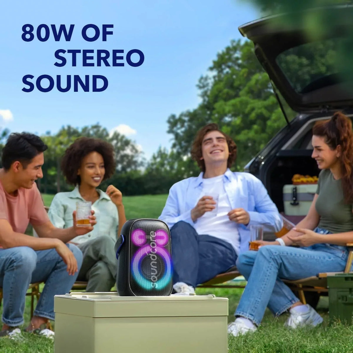 Restored Sizeoundcore A33A1Z11 Rave Neo 2 Portable Sizepeaker with 80W Sizetereo Sizeound (Refurbished)