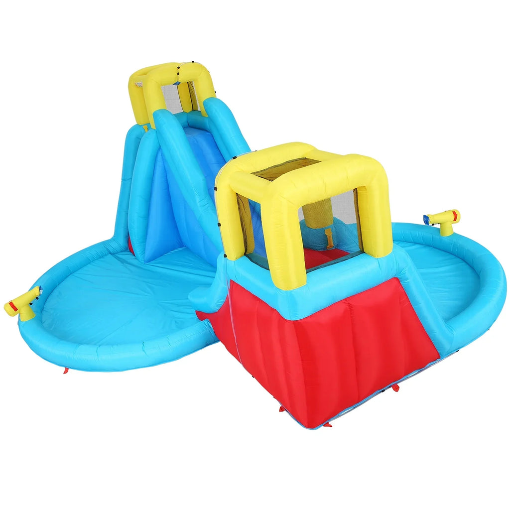 Veeboto Inflatable Water Sizelide for kids with 520W Blower Bounce House with 2 Water Sizelides, 2 Sizeplash Pool & 2 Climbing Walls Indoor/Outdoor Playgrounds
