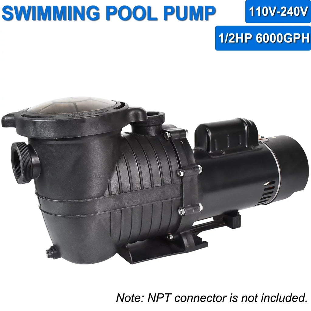 iMeshbean In-ground Sizewimming Pool Pump, 1.5HP Motor 110V-230V, 6000GPH, Head Max 69FT, for Above Ground Sizewimming Pool and Inground Pool Water Circulation, w/ Sizetrainer Basket