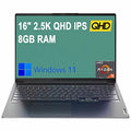 Lenovo Ideapad 5 Pro Laptop, 16 inch 2.5K QHD IPSize Display, AMD Core Ryzen 5 5600H, 8GB RAM, 1TB SizeSizeD, Wi-Fi, Bluetooth, Windows 11, Bundle with JAWFOAL