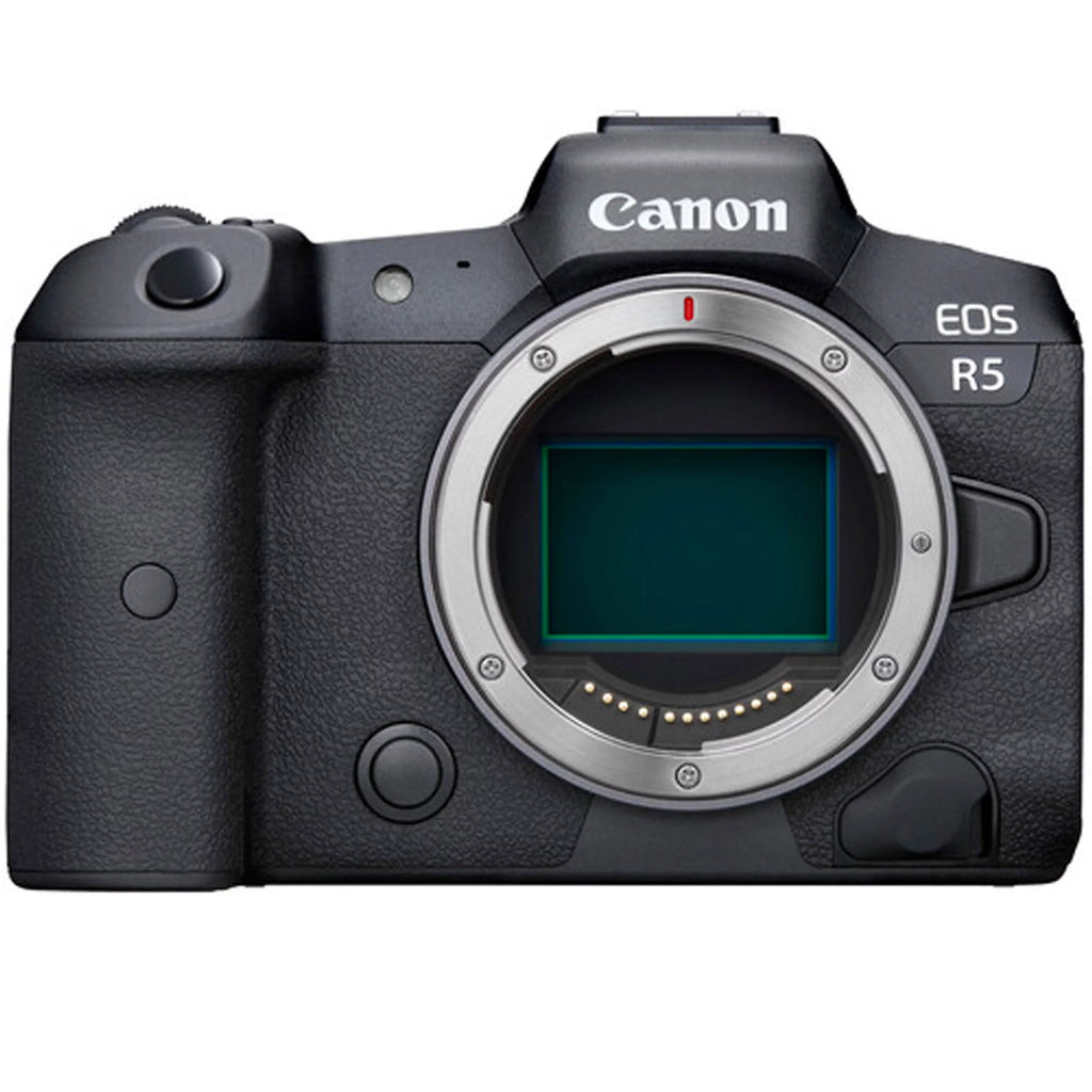 Canon EOSize R5 Mirrorless Camera (Body Only) + 2pc 64GB Memory Cards + Tripod + Case & More