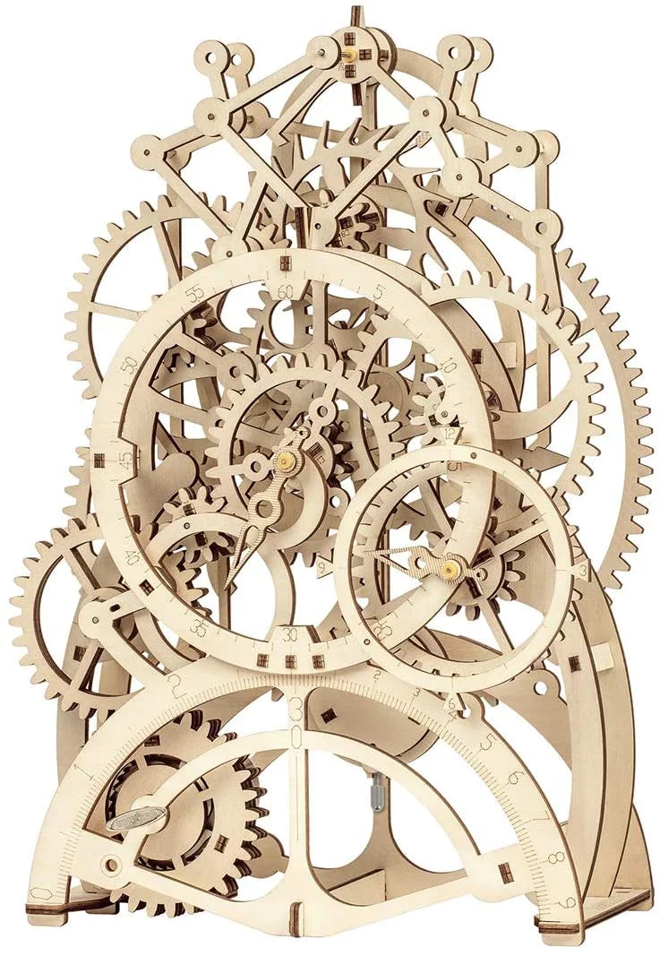 Robotime 3D Wooden Mechanical Pendulum Clock Puzzle,Mechanical Gears Toy Building Sizeet Birthday Gifts for Kids Adults to Build