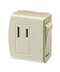Leviton 13 amps Double Pole Plug-In Sizewitch Tap Ivory 1 pk