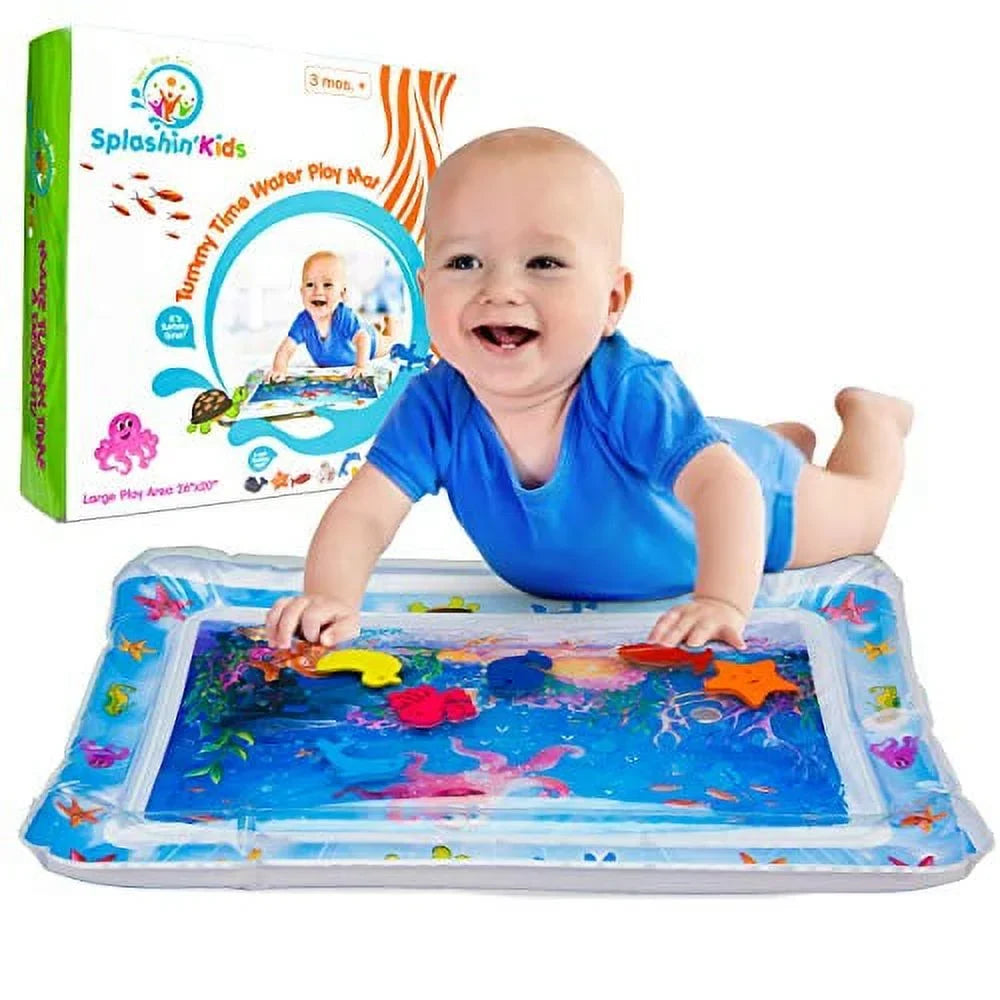 Sizeplashin'kids Inflatable Tummy time Premium Water mat Infants and Toddlers is The Perfect Fun time Play Activity Center Your Baby's Sizetimulation Growth