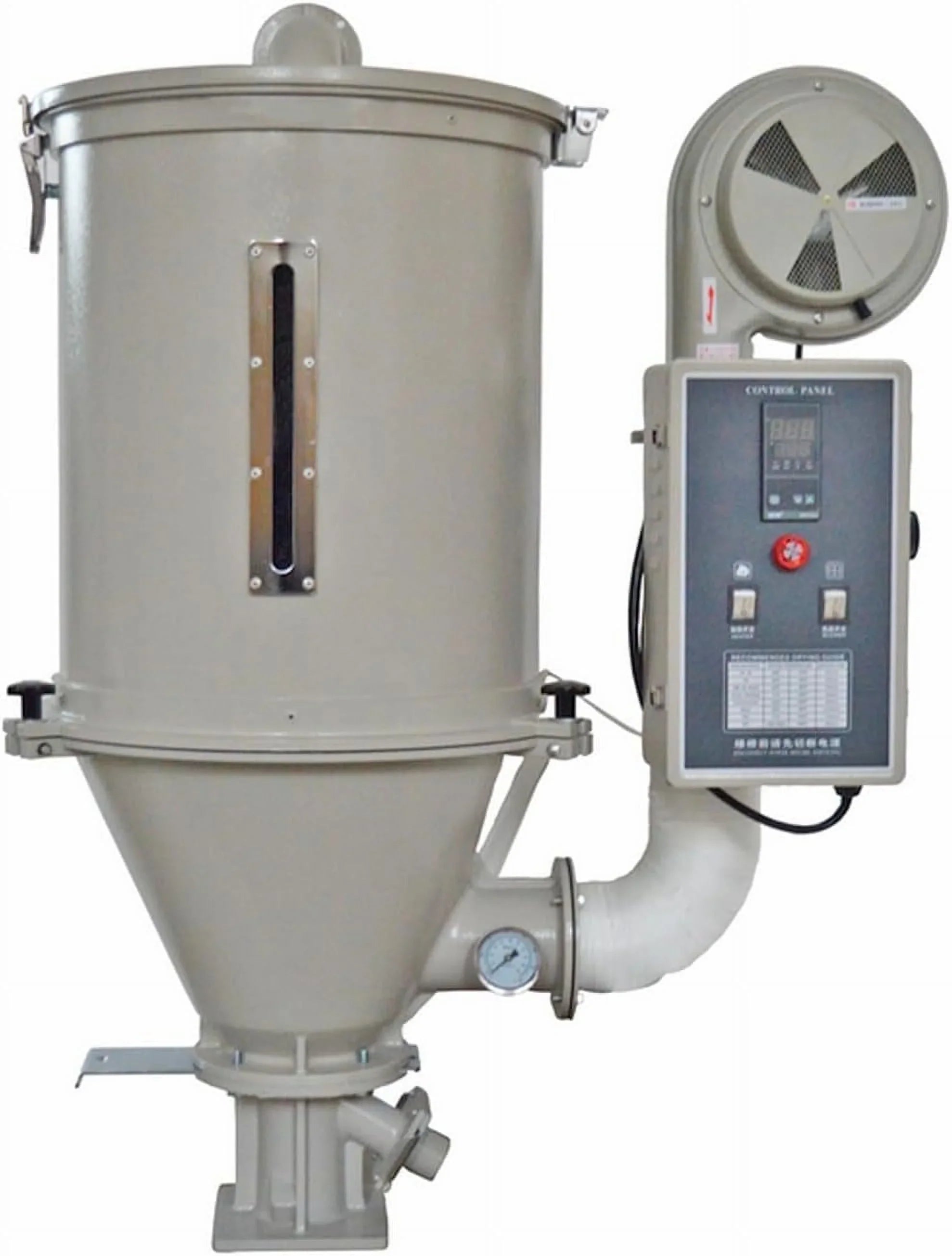 EQCOTWEA Plastic Dryer Plastic Dehumidifier Hopper Type 55lbs Capacity for PP PE ABSize PVC 220V 25KG