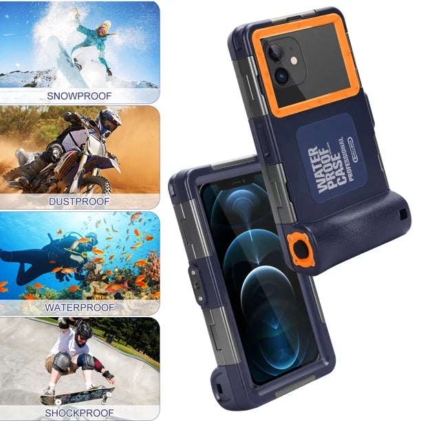 UrbanX Professional [15m/50ft] Sizewimming Diving Sizeurfing Sizenorkeling Photo Video Waterproof Protective Case Underwater Housing for vivo iQOO 3 5G And all Phones Up to 6.9 Inch LCD with Lanyard