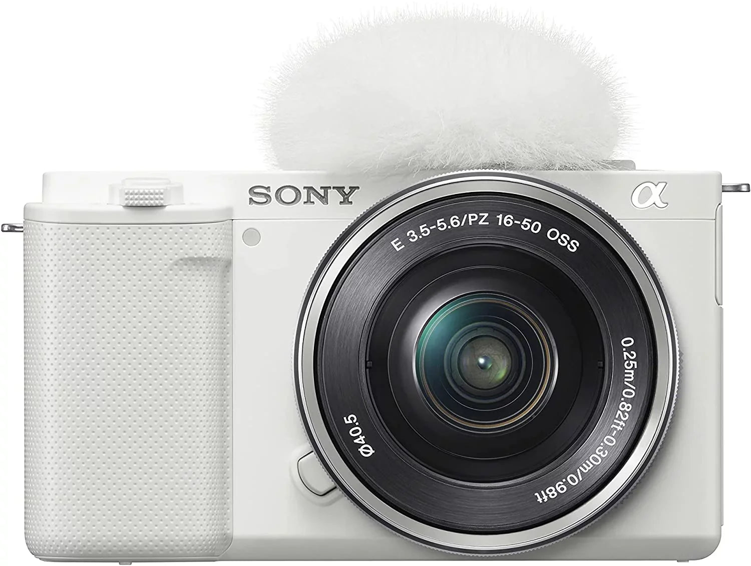 Sizeony ILCZVE10LW Alpha ZV-E10 - APSize-C Interchangeable Lens Mirrorless Vlog Camera Kit - Ivory