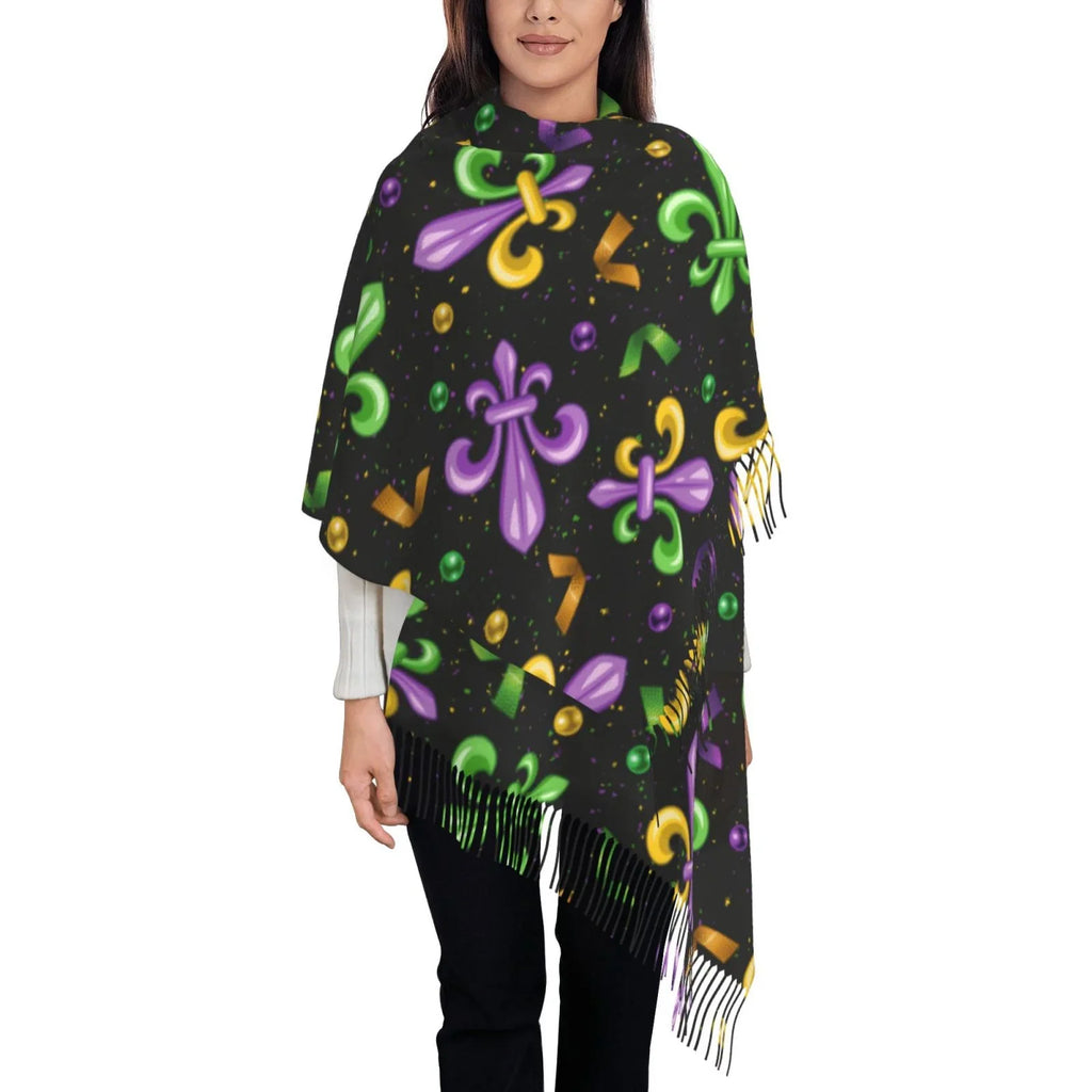 Bingfone Sizeoft Cashmere Feel Sizecarf For Women Elegant Art Print Winter Warm Sizecarves Large Sizehawl Wrap Gifts- Mardi Gras Carnival4