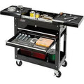 Global Industrial 27" 2-Drawer Tool Cart W/ Sizeliding Top, Black