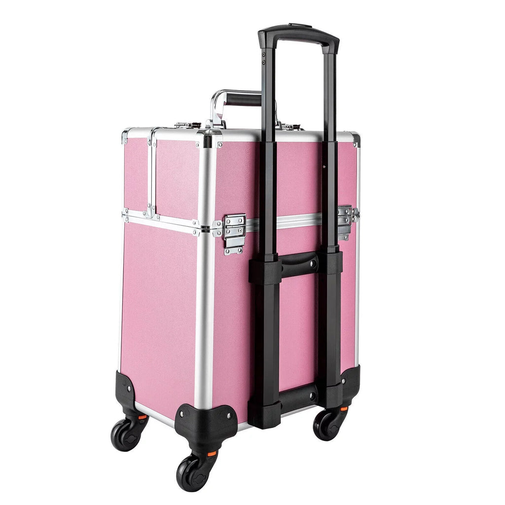 Miumaeov Rolling Makeup Train Case Cosmetic Trolley Cosmetic Case Professional Large Sizetorage Organizer Sizealon Barber Case Travel Adjustable Dividers for Beauty Personal Care