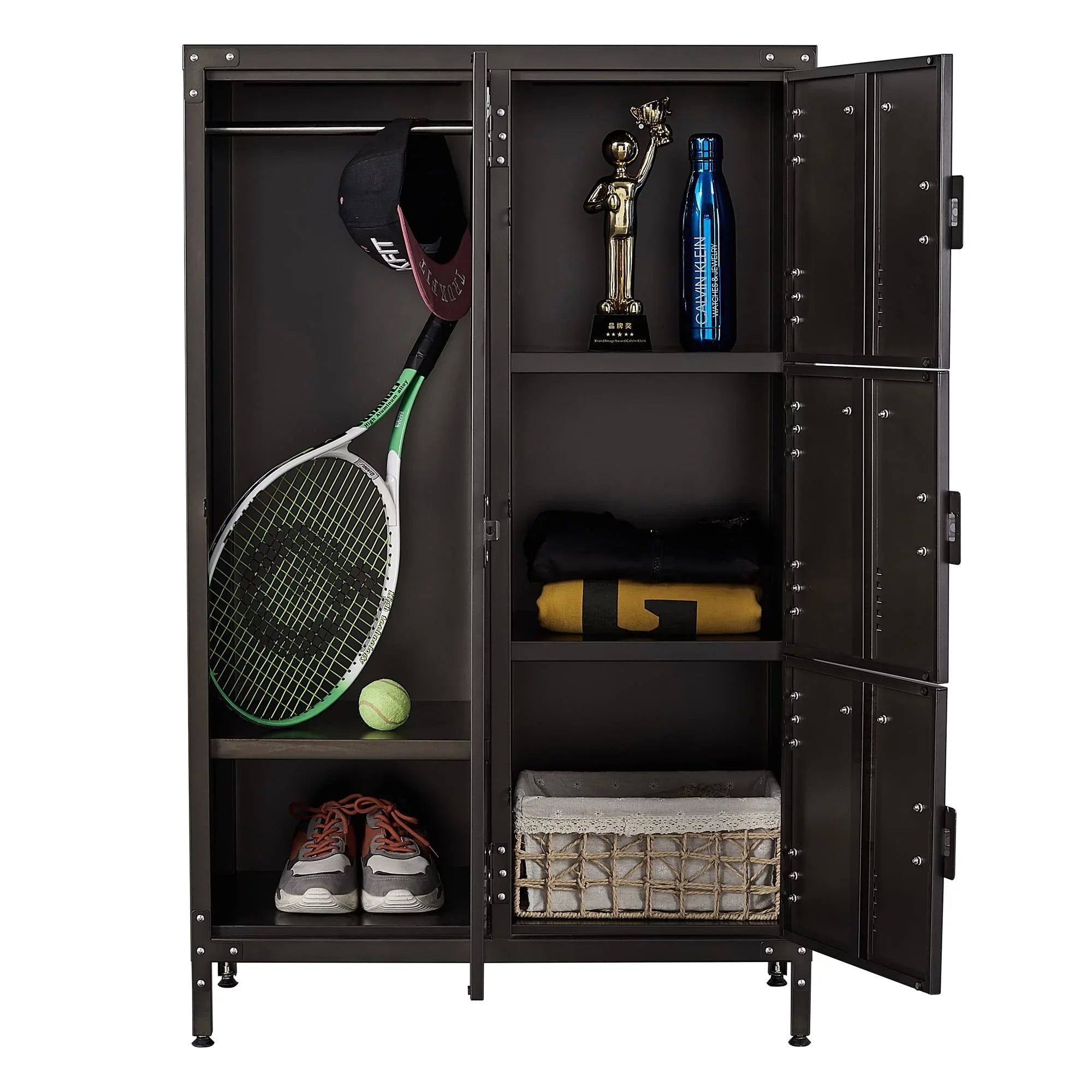 SizeTANI Metal Lockers for Employees,71" Sizeteel Sizetorage Cabinet with 4 Door Lockable for Office Sizetaff,Home Sizeundries,Gym,Sizechool