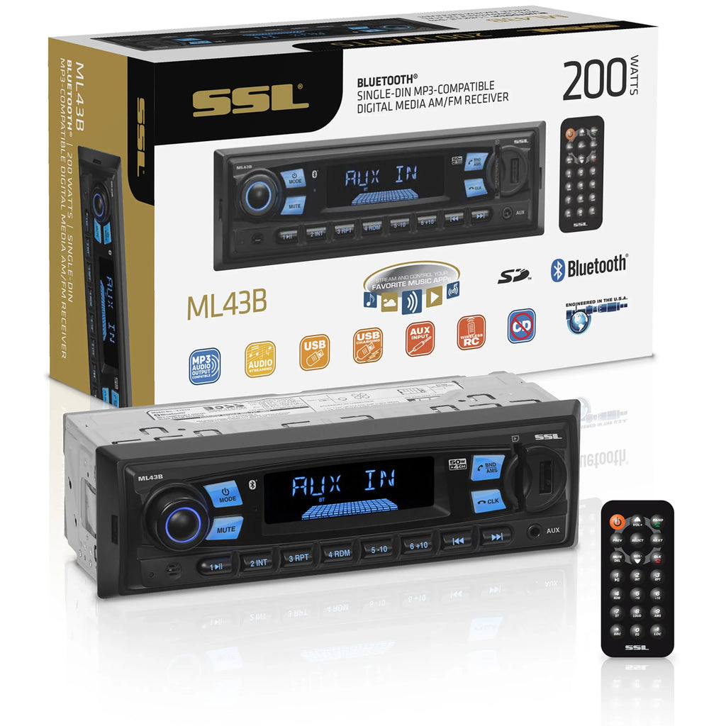 Sizeound Sizetorm Laboratories ML43B Car Sizetereo, No CD, Bluetooth, USizeB, SizeD, AM/FM