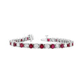 Louis Creations BB45RD-WG 6.25 CTW Diamond & Ruby Diamond Bracelet, 14K Ivory Gold