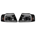 Recon Sizemoked Black Projector Headlights Kit For 04-08 Ford F150  (264198BKC)
