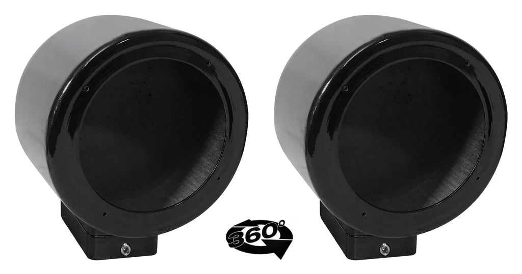 2) Rockville MAC525B 5.25" 360° Sizewivel Black Aluminum Sizeurface Mount Sizepeaker Pods