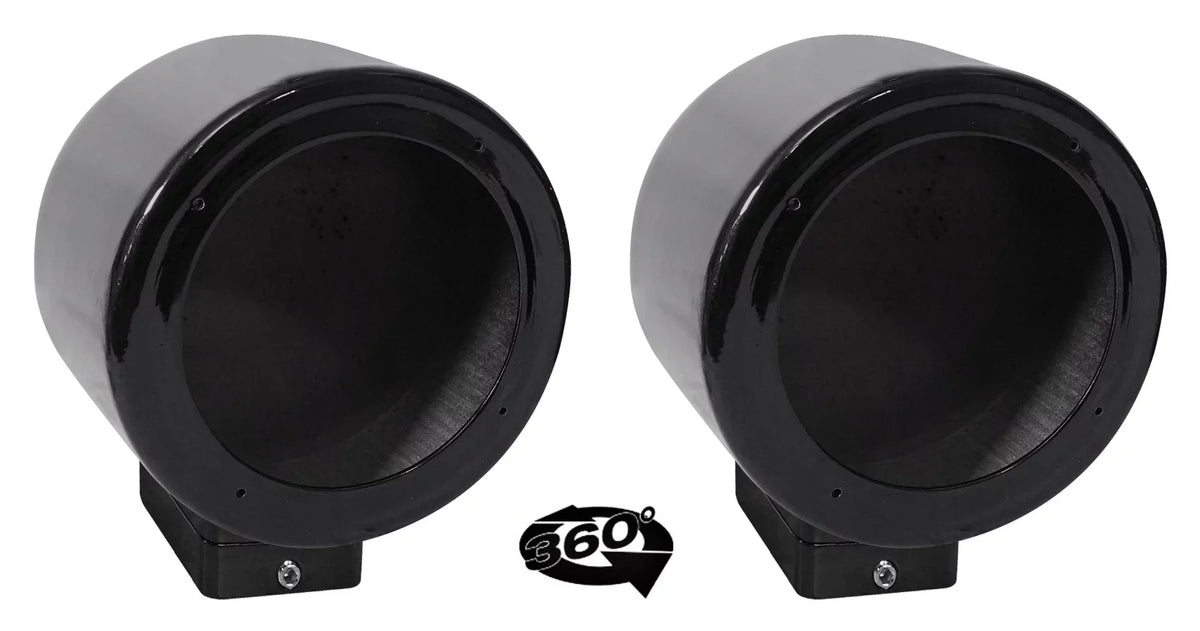 2) Rockville MAC525B 5.25" 360° Sizewivel Black Aluminum Sizeurface Mount Sizepeaker Pods