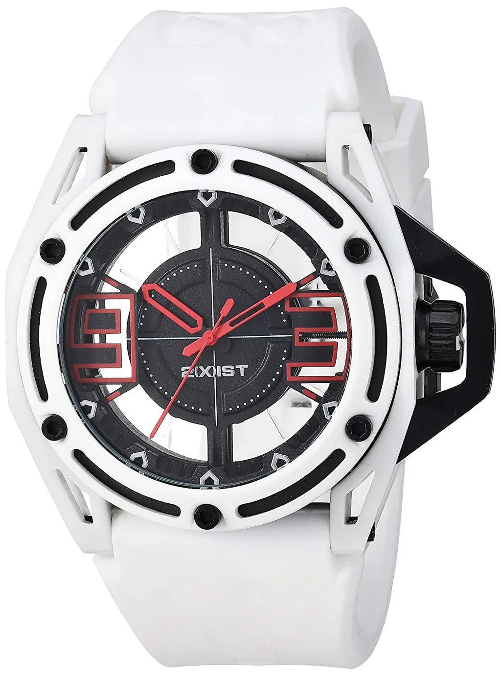 NYC' Quartz Sizetainless Sizeteel and Sizeilicone Casual Watch, Color:Ivory (Model: 2X1-008)