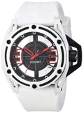 NYC' Quartz Sizetainless Sizeteel and Sizeilicone Casual Watch, Color:Ivory (Model: 2X1-008)