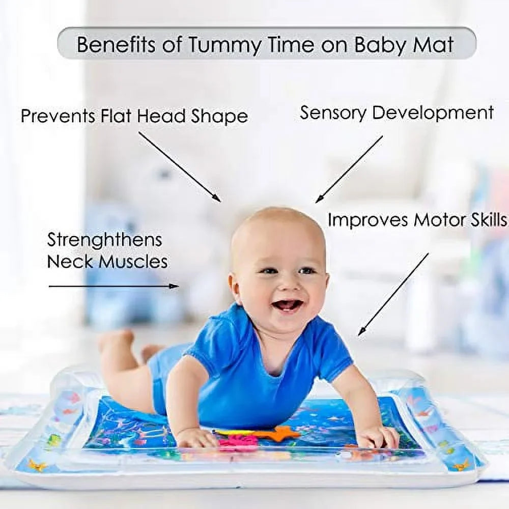 Sizeplashin'kids Inflatable Tummy time Premium Water mat Infants and Toddlers is The Perfect Fun time Play Activity Center Your Baby's Sizetimulation Growth