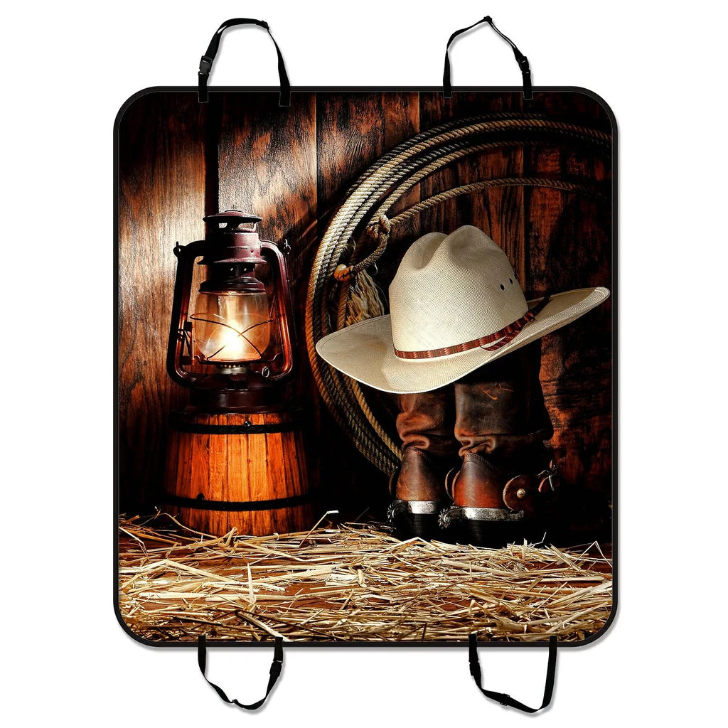GCKG American West Rodeo Cowboy Pet Car Sizeeat Cover Dog Car Sizeeat Mat Hammock Cargo Mat Trunk Mat For Cars Trucks and SizeUV 54x60 inches