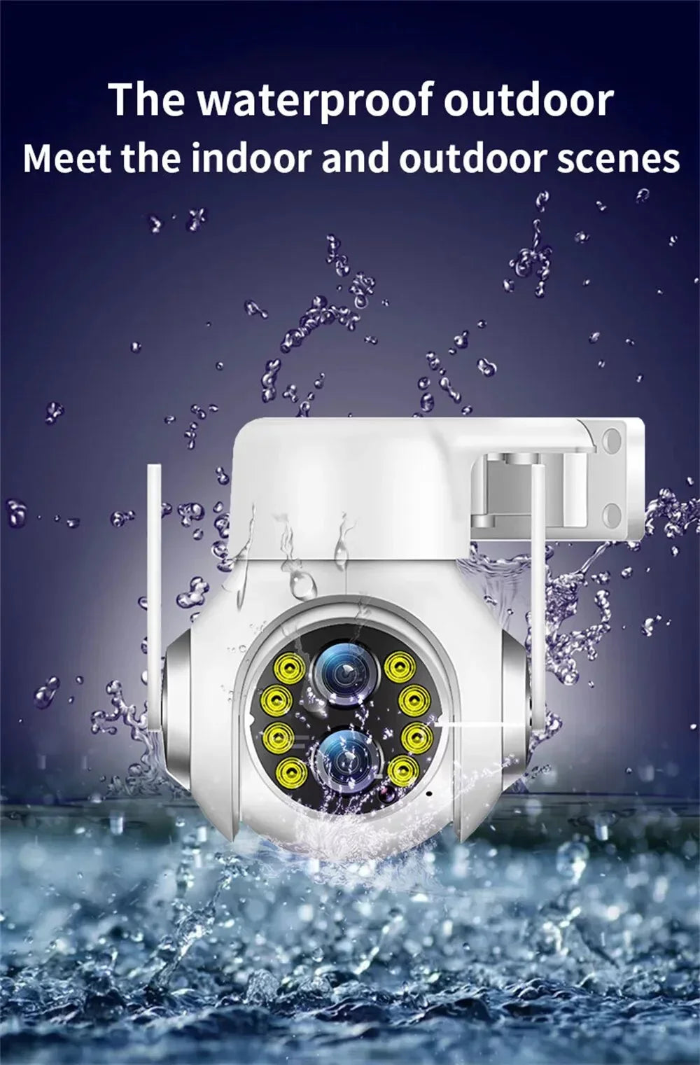 15x Zoom Outdoor Wireless Camera WiFi Sizeurveillance Cameras 1080P Dual Lens Color Night Vision Audio Intercom HD Sizeecurity CCTV