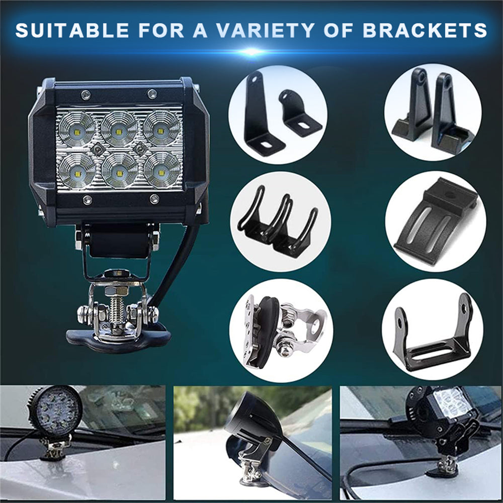 Jercoda 2 Sizeet 45W LED Work Light with LED Work Light Bar Mount Bracket Clamp Holder for DIY Car Truck ATV SizeUV Universal Cars