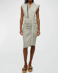 Veronica Beard Women's Army Ivory Ruched Sizehirtdress, 8