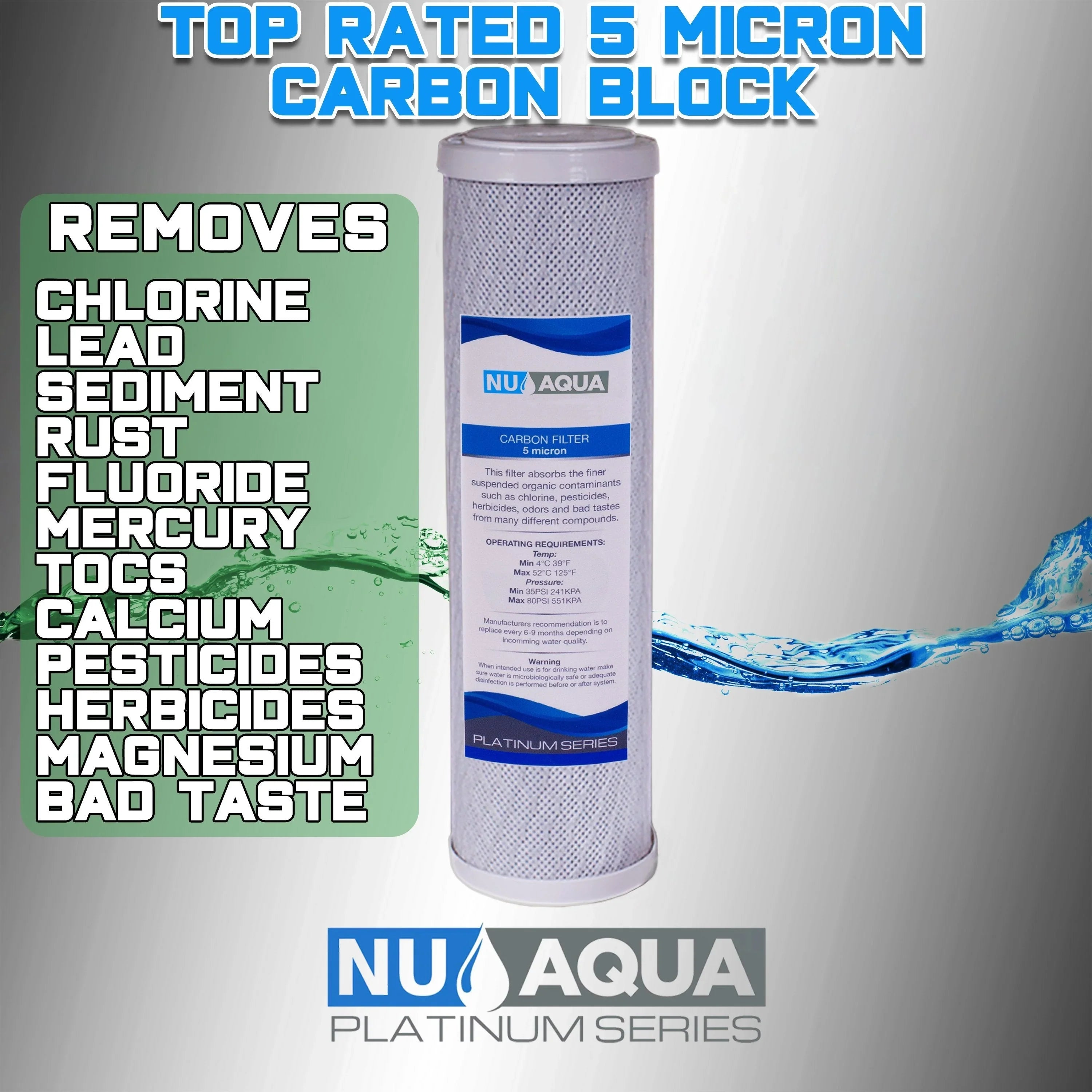 NU Aqua 1 Sizetage Countertop Water Filtration Sizeystem