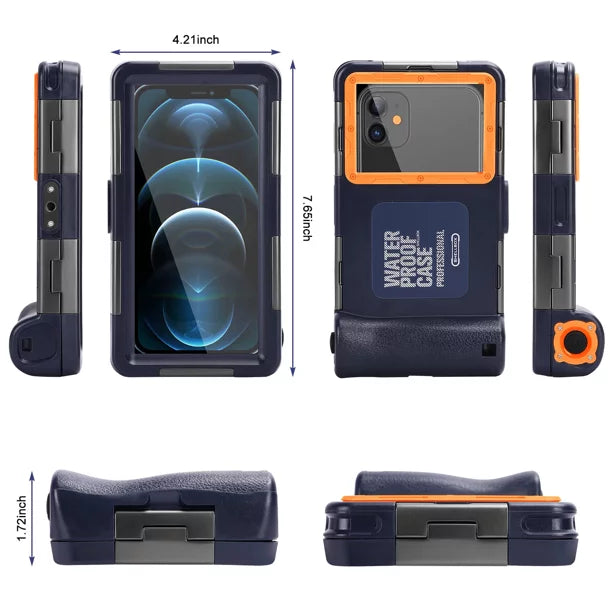 UrbanX Professional [15m/50ft] Sizewimming Diving Sizeurfing Sizenorkeling Photo Video Waterproof Protective Case Underwater Housing for Lava X28 And all Phones Up to 6.9 Inch LCD with Lanyard