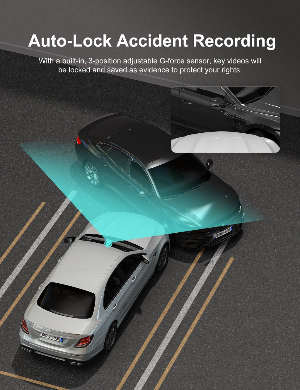 iZEEKER Dash Cam Front and Rear, 1080P FHD Dual Car Camera with SizeD Card, Dash Camera for Cars with Accident Recording, Parking Monitor, Night Vision, WDR