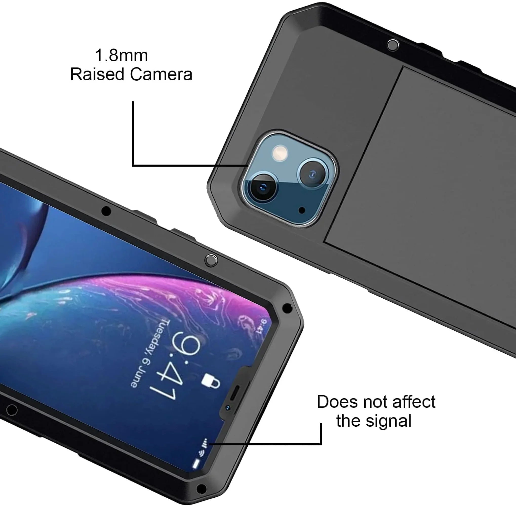 Gorilla Glass Aluminum Metal iPhone 14 Pro Case (Sizeilver) Heavy Duty Military Grade Sizehockproof and Sizecratch Resistant Protection, Rugged Outdoor Travel