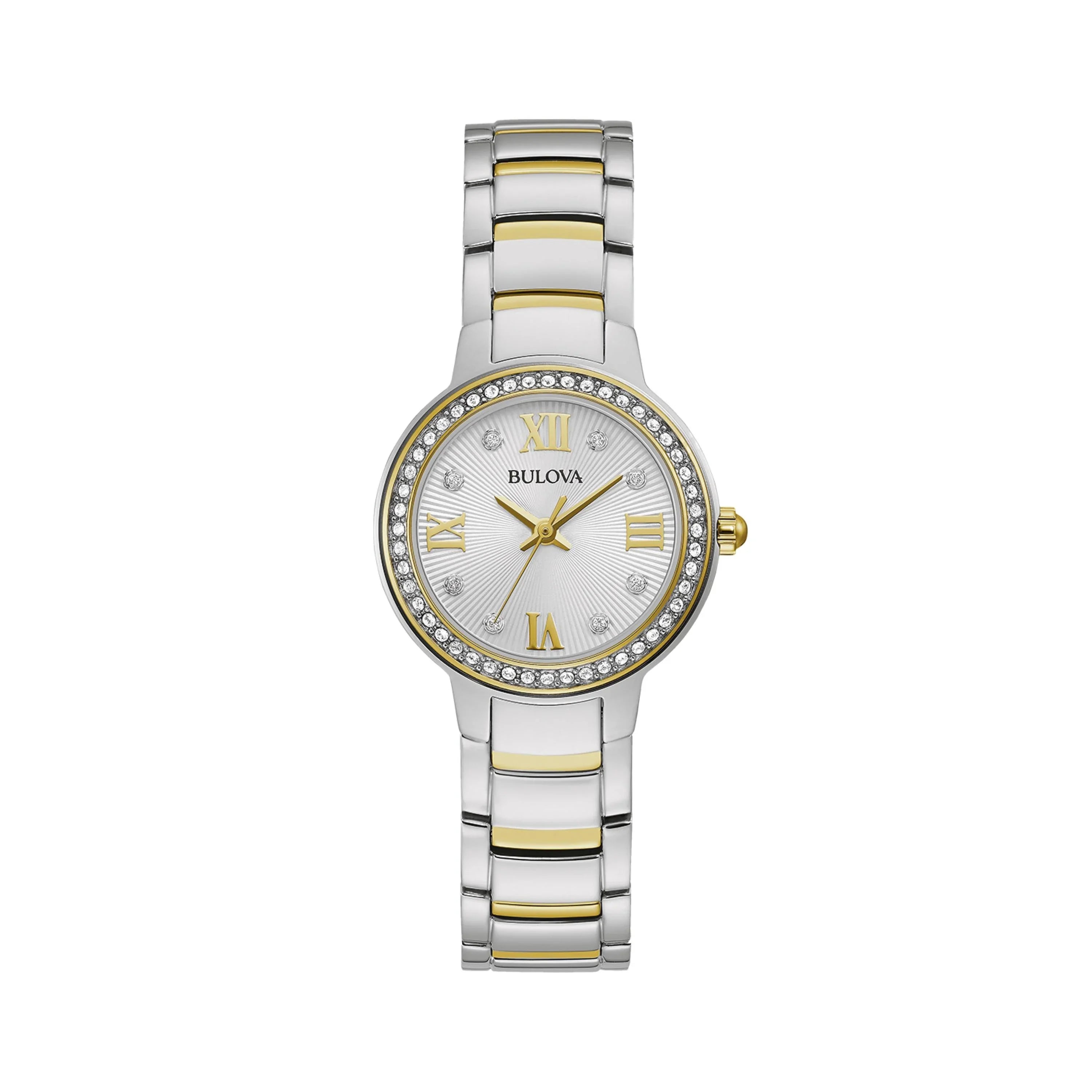 Bulova Women's Two-Tone Sizetainless Sizeteel Crystal Accent Watch - 98L271