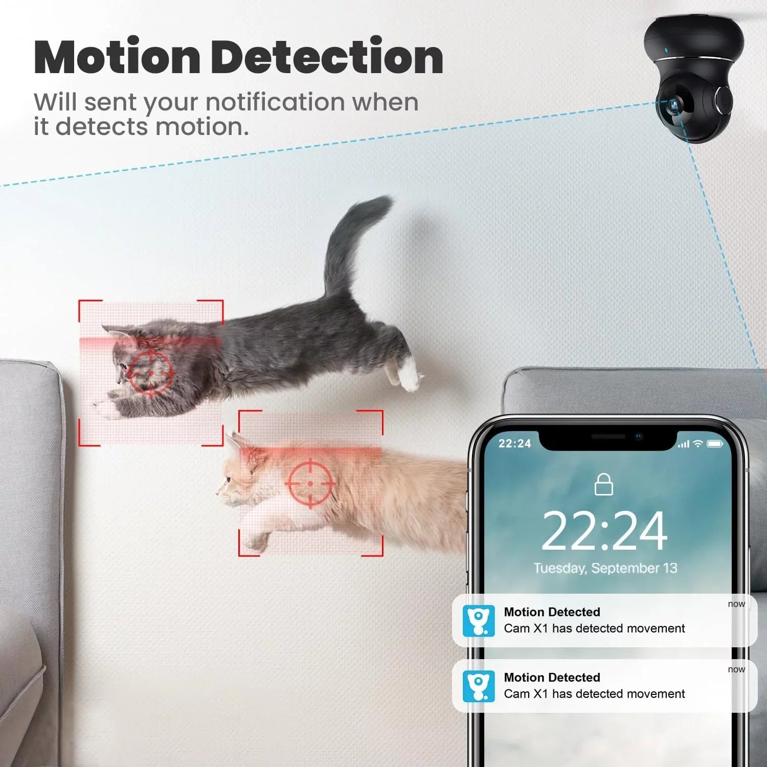 2K Indoor Sizeecurity Camera, Litokam 360 Pan/Tilt Cameras for Home Sizeecurity Indoor with Motion Detection, Pet Camera