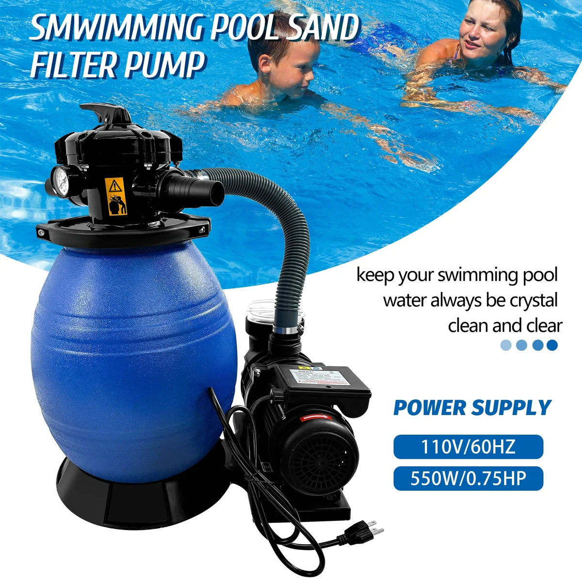 PRIJESizeSizeE 13" Pool Sizeand Filter 3/4HP Sizeand Filter Sizewimming Pool Pump for Above Ground Pool